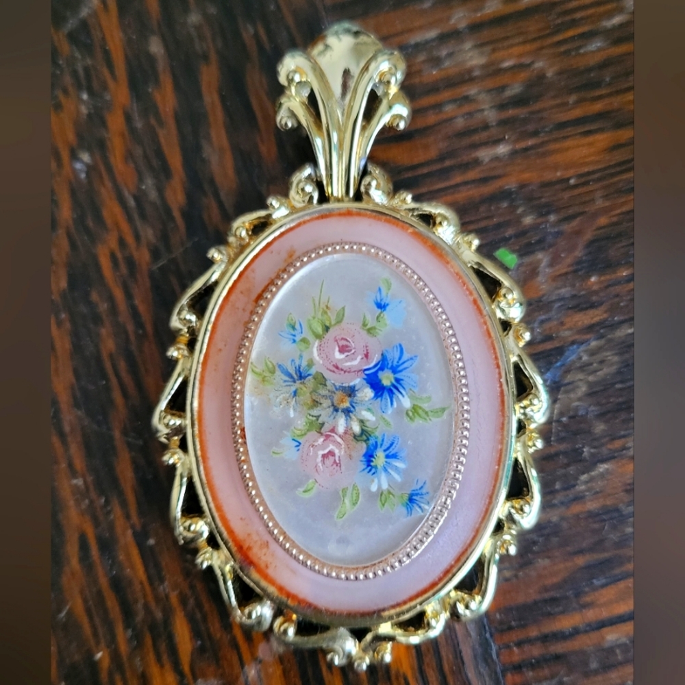 Antique Hand painted pendant